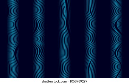 Abstract Blue Background with 3d Effect in Futuristic Style. Metal Grid. Trendy Background with Wavy Stripes and Gradient for Web Design, Presentation, Poster, Wallpaper, Banner, Illustrations, Cover.