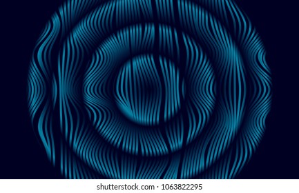 Abstract Blue Background with 3d Effect in Futuristic Style. Metal Grid. Trendy Background with Wavy Stripes and Gradient for Web Design, Presentation, Poster, Wallpaper, Banner, Illustrations, Cover.