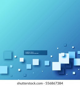 abstract blue background with 3d mosaic shapes