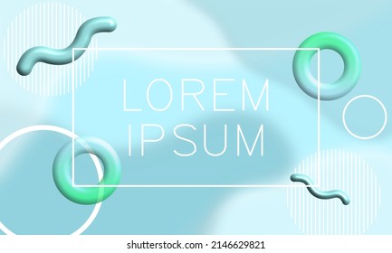 Abstract BLUE background with 3d soft fluid shapes. Vector template for placards, banners, flyers and presentations. 