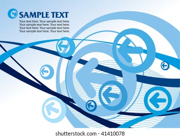 abstract blue background with arrows and lines