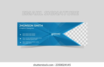 abstract blue background with arrows. minimal corporate business email signature design template.