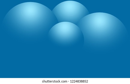 Abstract blue background with balls. Vector 3D graphic illustration.