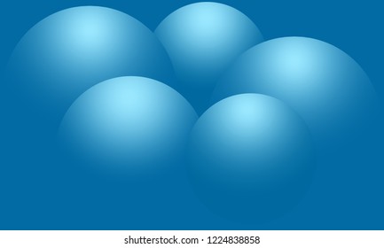 Abstract blue background with balls. Vector 3D graphic illustration.