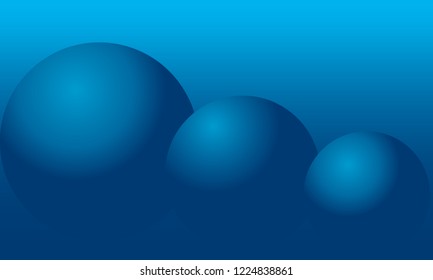 Abstract blue background with balls. Vector 3D graphic illustration.