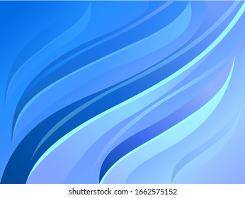 abstract blue background for banner with curved lines like blue grass