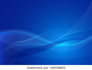 Abstract blue background with beautiful wavy lines