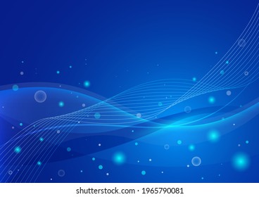 Abstract blue background with beautiful wavy lines