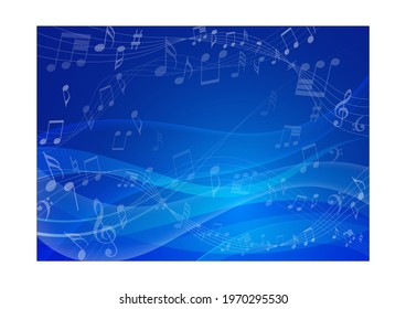 Abstract blue background with beautiful wavy lines