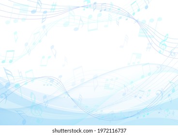 Abstract blue background with beautiful wavy lines