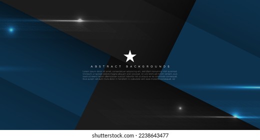 Resumen de fondo azul con fondo de capa de superposición de espacio negro para el diseño de imágenes de texto y mensajes. Vector Eps10