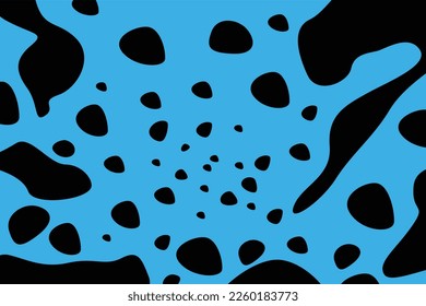 Abstract blue background with black spot pattern
