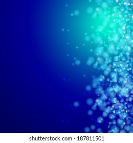 Abstract blue background with bokeh border