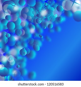 Abstract blue background - bokeh circles - Vector illustration
