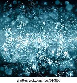 Abstract blue background with bokeh. Cyan and light blue blurred background with shine. Vector illustration. Can be use for jewelry themes, fashion or holiday