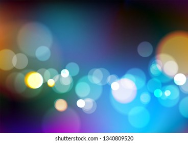 Abstract blue background with bokeh light. Vector Eps10