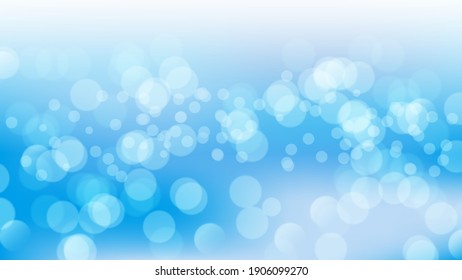 Abstract blue background with bokeh light. Vector illustration for graphic design or sea content