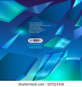 Abstract blue background, broken glass