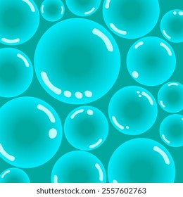 Abstract blue background with bubbles. Vector illustration of background