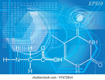 Abstract blue background of chemical an digital technology. EPS10