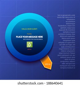 Abstract blue background with circle banner for your business. Vector illustration