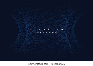 Fondo azul abstracto. Línea circular con diseño conceptual moderno. Ilustración vectorial.