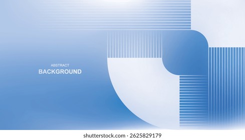 Abstract blue background with circle lines. Geometric striped tech design with glow, for website, presentation, brochure, cover.