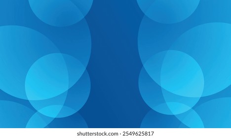 Abstract blue background with circle overlay. Vector illustration for presentation design with modern futuristic corporate and technology concept