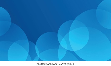 Abstract blue background with circle overlay. Vector illustration for presentation design with modern futuristic corporate and technology concept