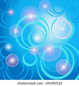 Abstract blue background with circles