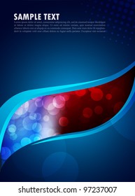 Abstract blue background with circles and line