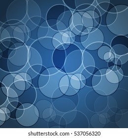 Abstract blue background with circles, stock vector