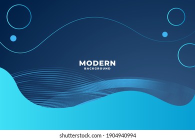 Abstract blue background with circles. Vector background with waves.