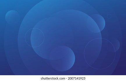 Abstract blue background with circles. Vector illustration