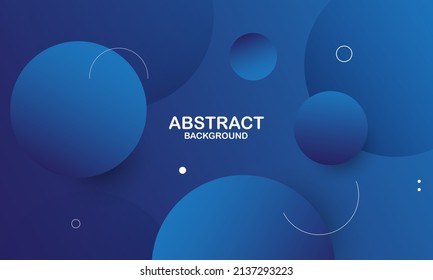 Abstract blue background with circles. Vector illustration