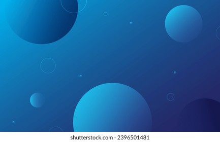 Abstract blue background with circles. Vector illustration