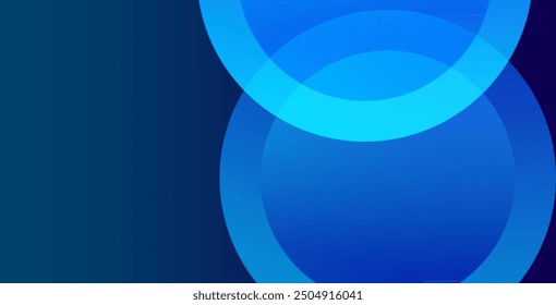 Abstract blue background with circles. Vector illustration