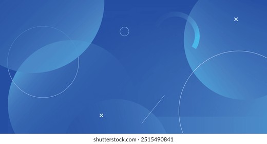 Abstract blue background with circles. Vector illustration