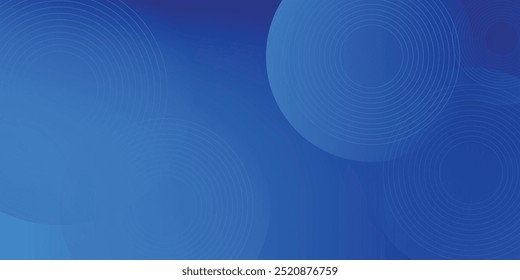 Abstract blue background with circles. Vector illustration