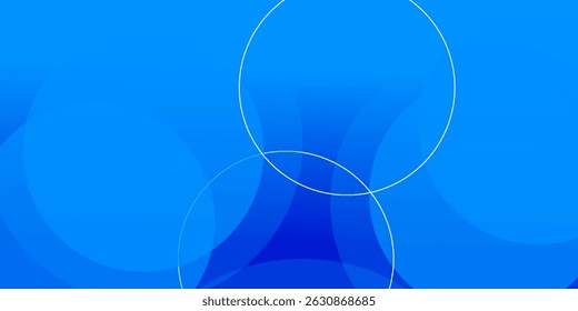 Abstract blue background with circles. Vector illustration