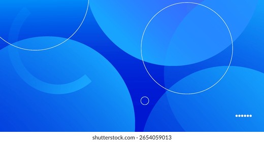 Abstract blue background with circles. Vector illustration