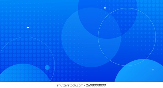 Abstract blue background with circles. Vector illustration