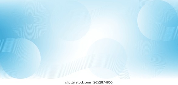 Abstract Blue Background with Circular Designs Smooth Lines, Modern, Minimalist, Digital Art, Soft Gradient, Clean Aesthetic, Contemporary Design