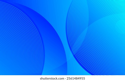 Abstract Blue Background with Circular Lines and Gradient Effects.  ideal for technology or business-themed projects.