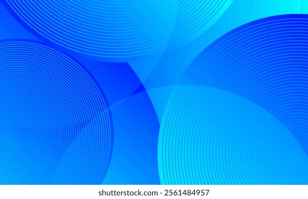 Abstract Blue Background with Circular Lines and Gradient Effects.  ideal for technology or business-themed projects.