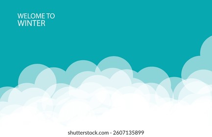 abstract blue background of clouds and sky frame template