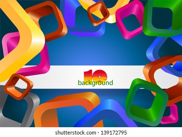 ABSTRACT BLUE  BACKGROUND WITH COLORED  SQUARES
