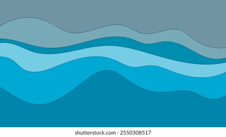 ABSTRACT BLUE BACKGROUND COLORFUL WITH HAND DRAWN SHAPES FLAT DESIGN VECTOR TEMPLATE FOR WALLPAPER, COVER DESIGN, HOMEPAGE DESIGN