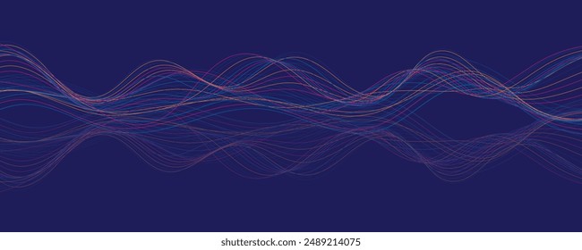 abstract blue background with colorful waves