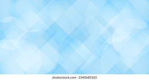 Abstract blue background combined with circles and squares, vector illustration